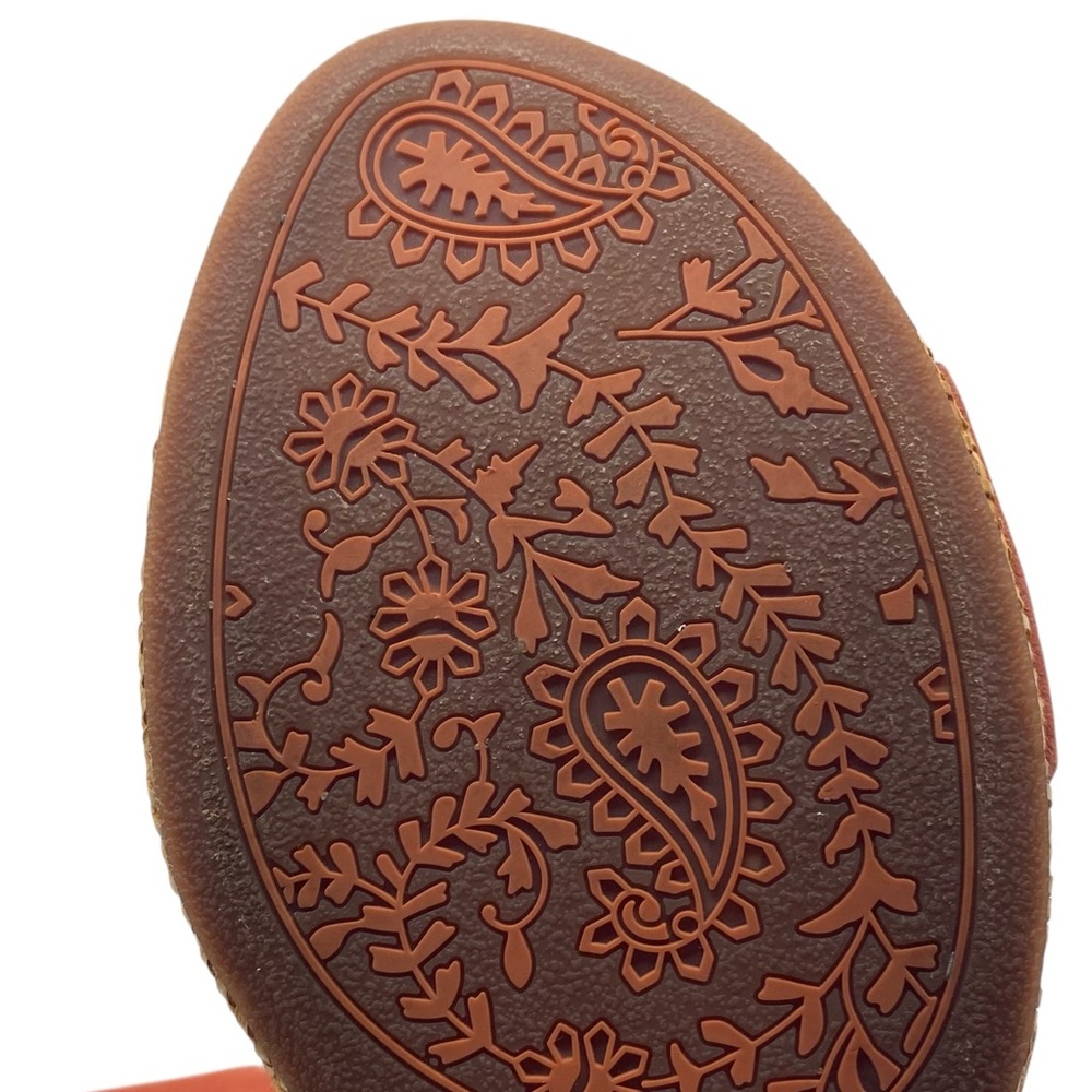 Sofft Womens Shoes Casidy Wedge Sandals 9.5 Coral Orange Suede Leather Platform - Picture 11 of 14